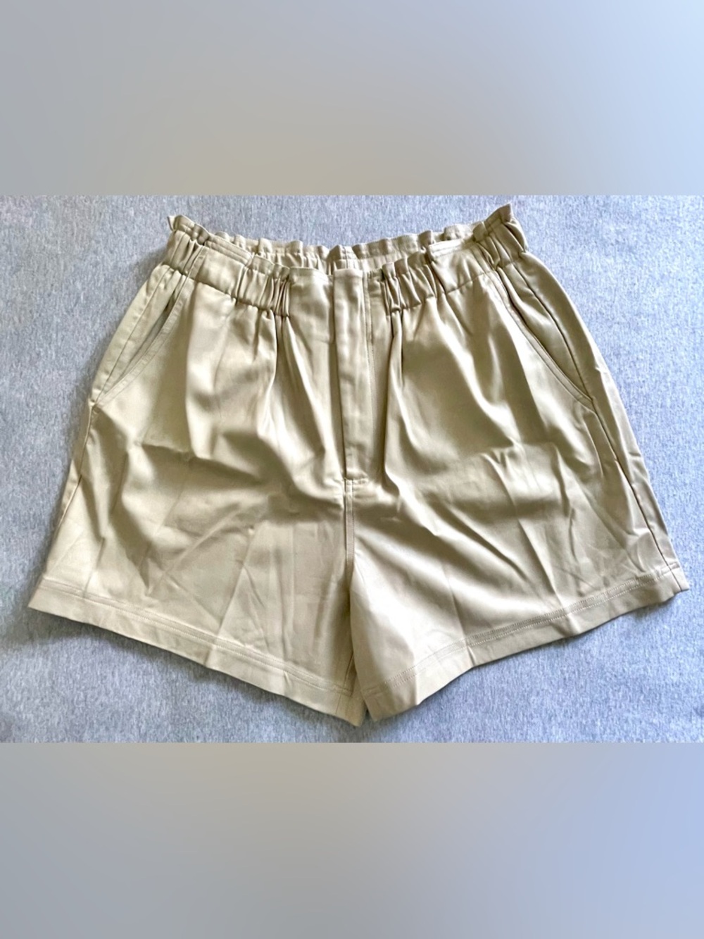 Modern Citizen Women’s Sz XL Tan Kipp Paperbag Vegan Leather Shorts Pockets